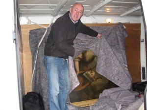 Terry packing the van. Showing house clearance items. Berkeley House Clearance services for Sutton Coldfield, Birmingham, Solihull and Lichfield.