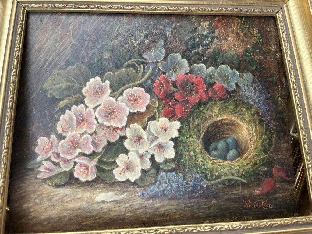 Vincent Clare painting. Antique painting for valuation. Berkeley House Clearance prroviding a full range of house clearance services in Lichfield and the Staffordshire areas. 